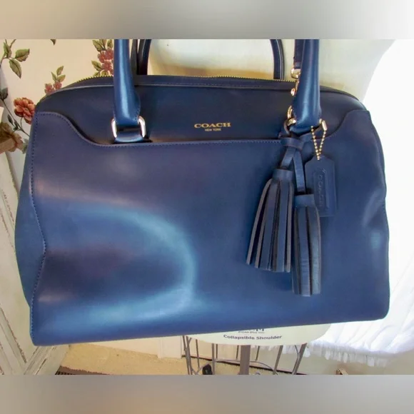 バッグ Coach Optic Denim Legacy Satchel Bag Coach Optic Denim Legacy Satchel Bag